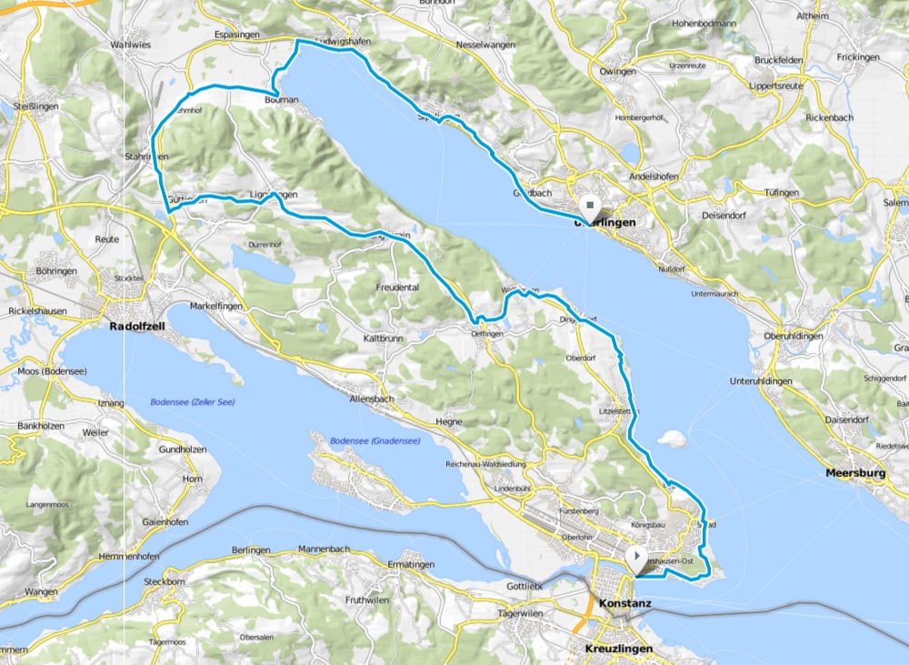 Karte Bodensee-Radweg Etappe 1