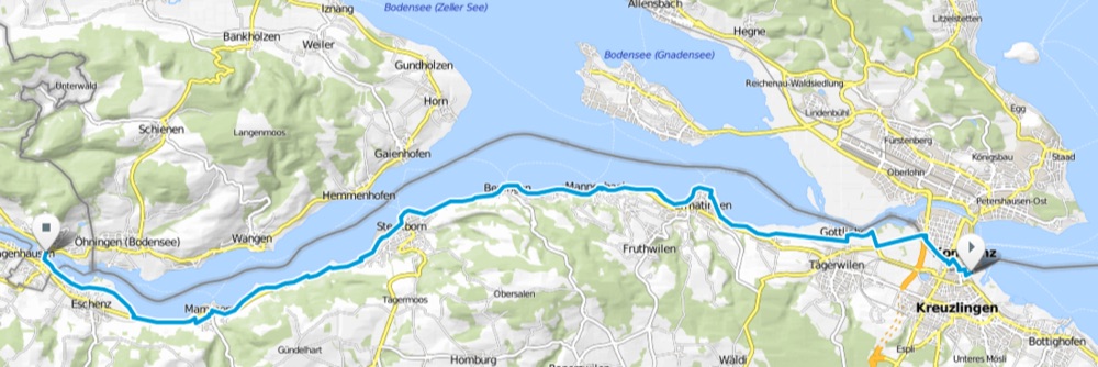 Karte Bodensee-Radweg Etappe 6